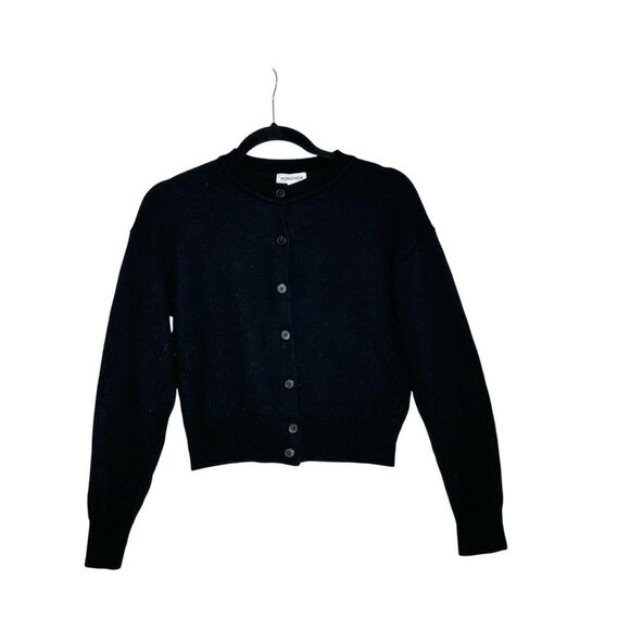 Nordstrom Black Wool Cropped Cardigan | S - Picture 1 of 6
